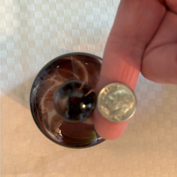 Vintage Handblown Glass Tortoise Shell Peg Votive - Picture 4 of 5